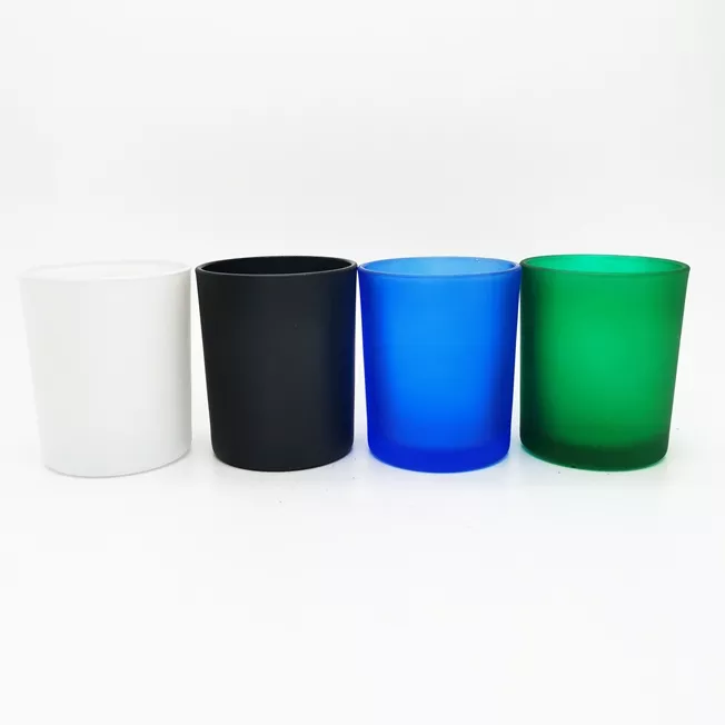 Wholesale Luxury 10 oz Empty Glass Candle Jars With Lid for Candle Making Matte Black White Candle Vessels