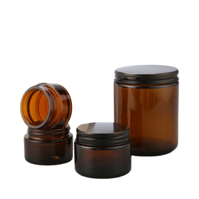 250ml 8oz Dark Amber Glass Candle Jar with Lid Empty for Scented Candles