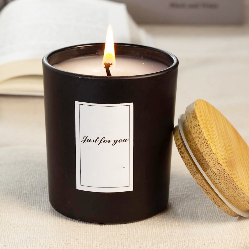 8oz 10oz 14oz Luxury Matte Black Mexico Glass Candle Jar Holder & Lanterns With Lid and Box for Candle Making Decorate