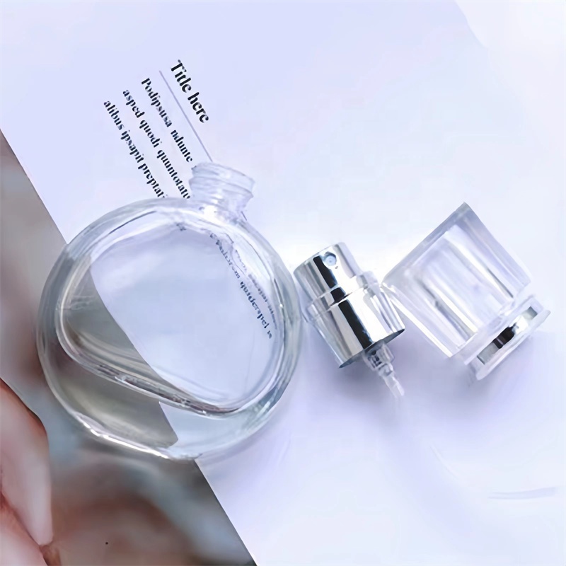 25ml 50ml 100ml Luxurious Clear Perfume Glass Bottle With Spray Pump