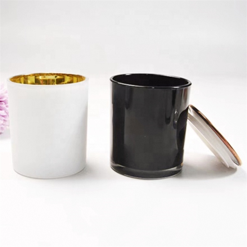 Modern Luxury Glass Candle Holder Custom Candle Jar With Metal Lid Electroplated Jars Luxury for Candle Making