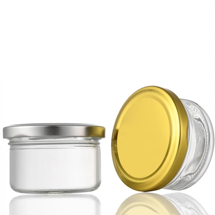 Empty Soy Wax Glass Candle Container 8oz 250ml 200 g Wide Mouth Clear Glass Candle Jar With Screw Metal Gold Lid