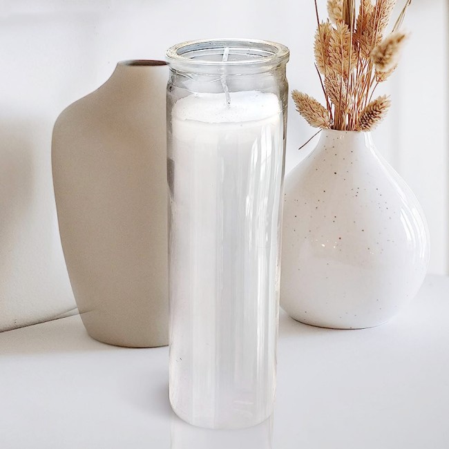 Cheap Price 7 Day Church Glass Candle Jars, Clear Glass Vigil Jars for Candle Inserts