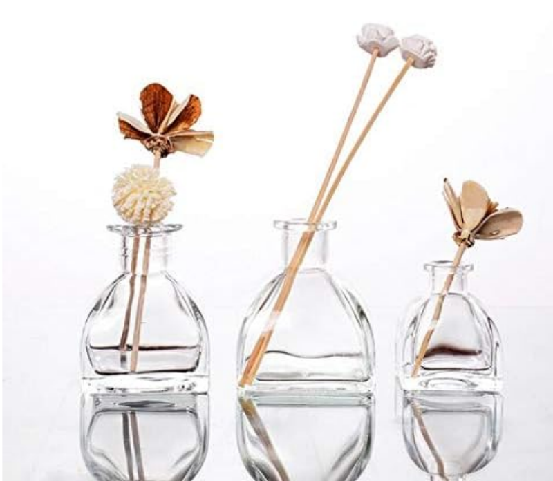 Luxurious Handmade Double Wall Cone Shape Clear Glass Reed Diffuser Bottle Fragrance Diffuser Jar With Ball Lid