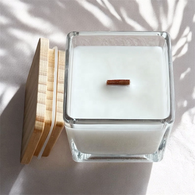 14 Oz. Large Square Glass Jar | Premium Cubed Glass Candle Vessel Jar | Thick Base Jar