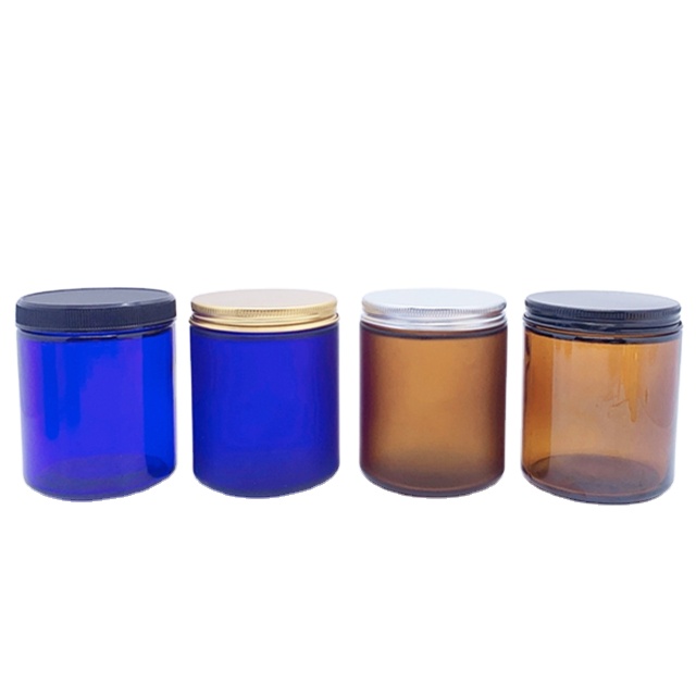 Various Pattern Custom Colorful Glass Candle Jars Wholesale Empty Vessels Hot Stamping Surface