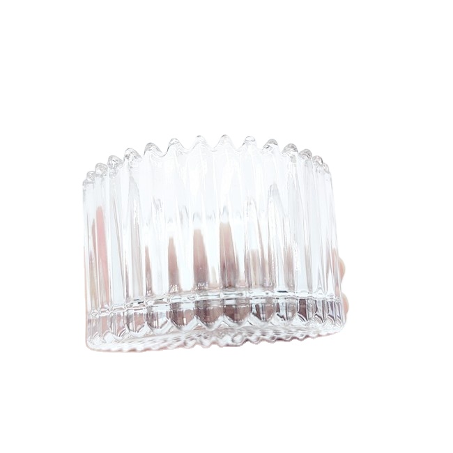 Wholesale High Quality Crystal Geo Cut Empty clear Candle Jars Glass for Candle Making Wedding Party