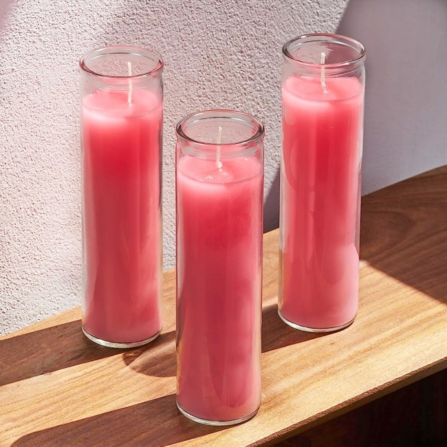 Paraffin Wax Glass Jar 7 Day Candles Votive Funeral Prayer Candle Church Pray Glass Candle Jar