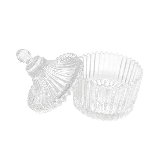 Empty Luxury Chocolate Electroplate Hand Blown Glass Making Clear Holder Candle Jar With Lid