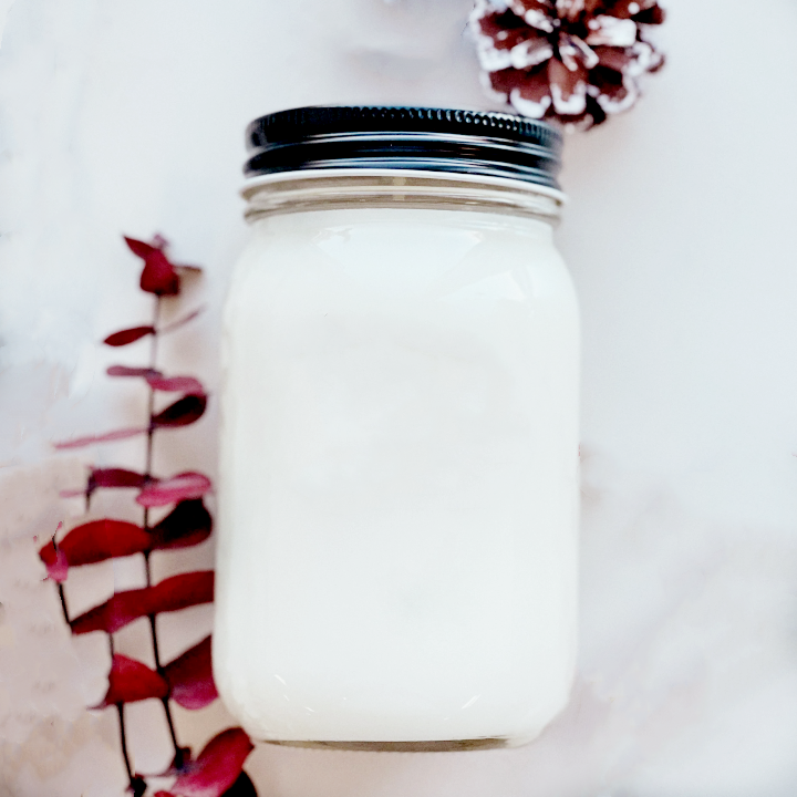 16 oz Glass Candle Jar With Flat Glass Lid