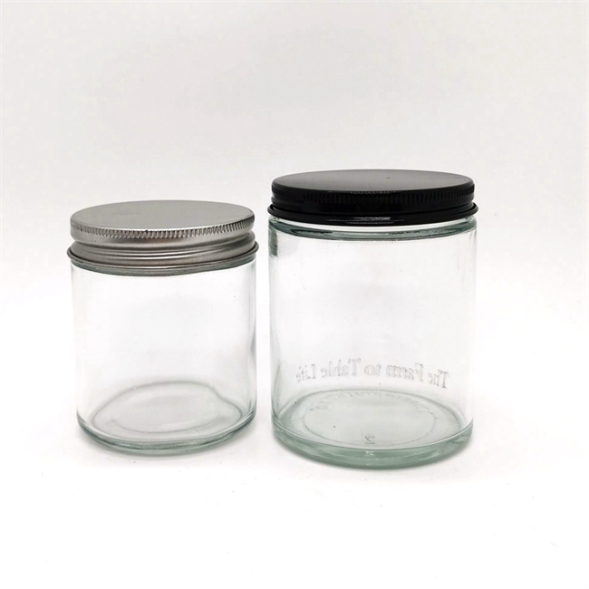 Luxury 4oz 7oz 8oz 10oz 16oz Frosted Amber Clear Glass Candle Jars With Unishell Metal Cap and Plastic Lid for Christmas