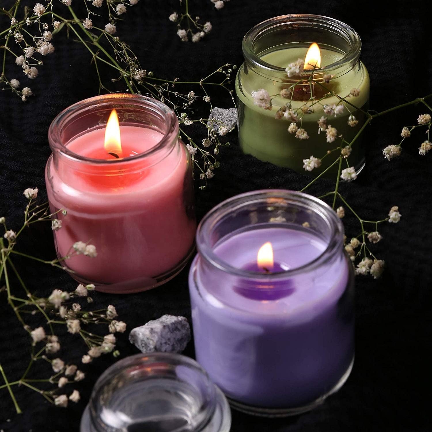 Wholesale Empty Candle Vessel 10oz 17oz 24oz clear Glass Candle Holders Container Jars With Lid for Glass Candle
