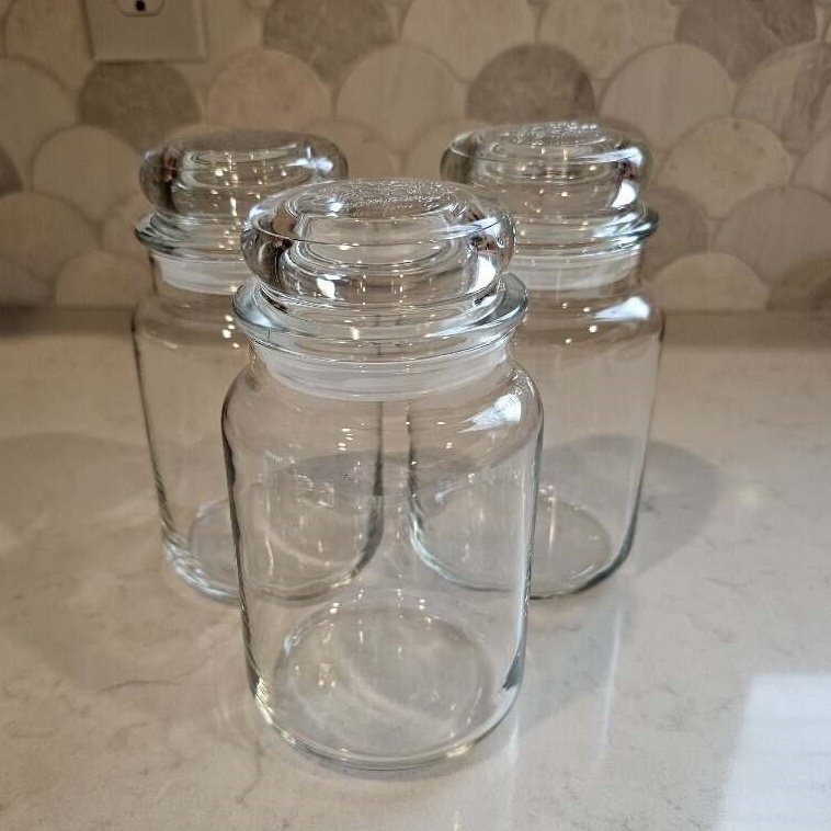 NEW Glass Candle Apothecary Jar & Lid Clear Candy Wedding Jars Large 17oz 500ml 24oz