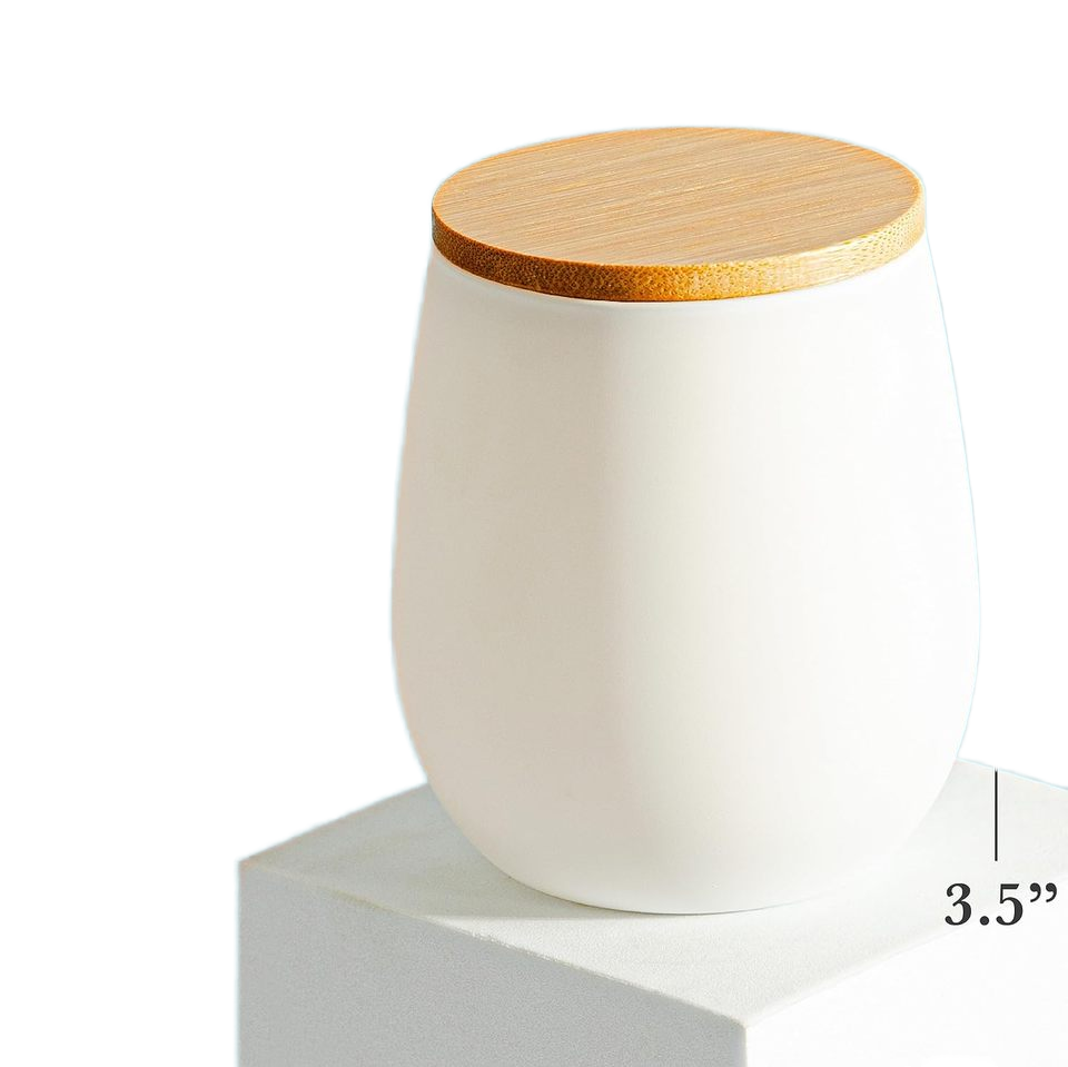 Empty Recyclable Candle Vessel Luxury Frosted Matte Black Candle Jars Container With Bamboo Wood Cork Lid 8oz 9oz10oz 14oz