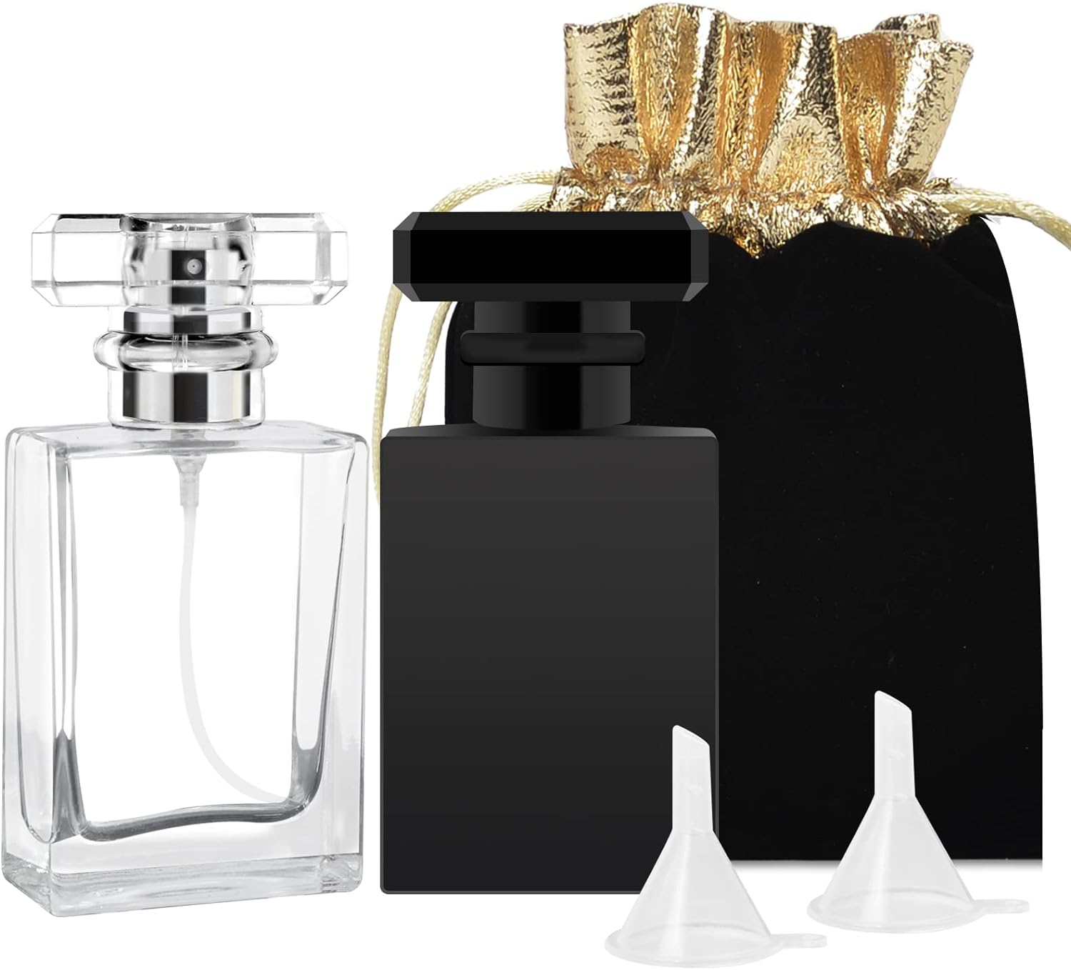 Luxury 20ml 30ml 50ml 100ml Flat Square Perfume Glass Bottle Black