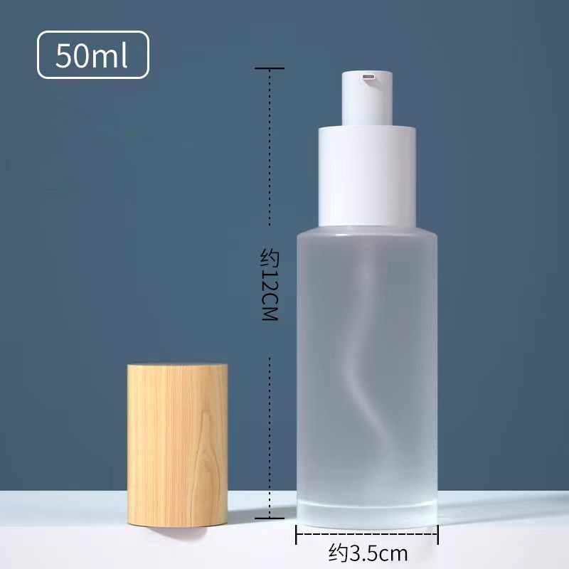 Recyclable Frost Luxury Skincare Packaging Set Empty Lotion Pump Glass Bottle Jar Cosmetic Cream Bottle With Plastic Pump