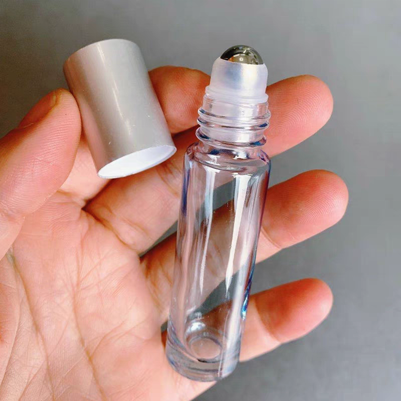 Natural 10ml Roll on Bottle Perfume Oil Roll on Bottle Empty  Roller Bottles for Essential Oil with Bamboo Roll on Cap