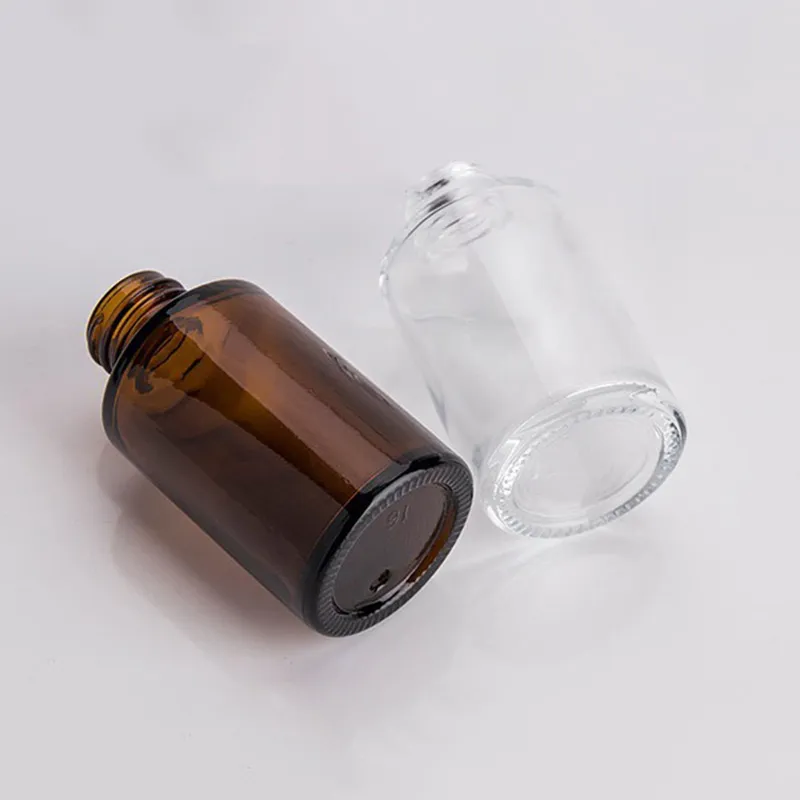 Flat Shoulder 20ml,30ml,40ml Glass Bottle With Dropper Glass Jar Glass Bottle