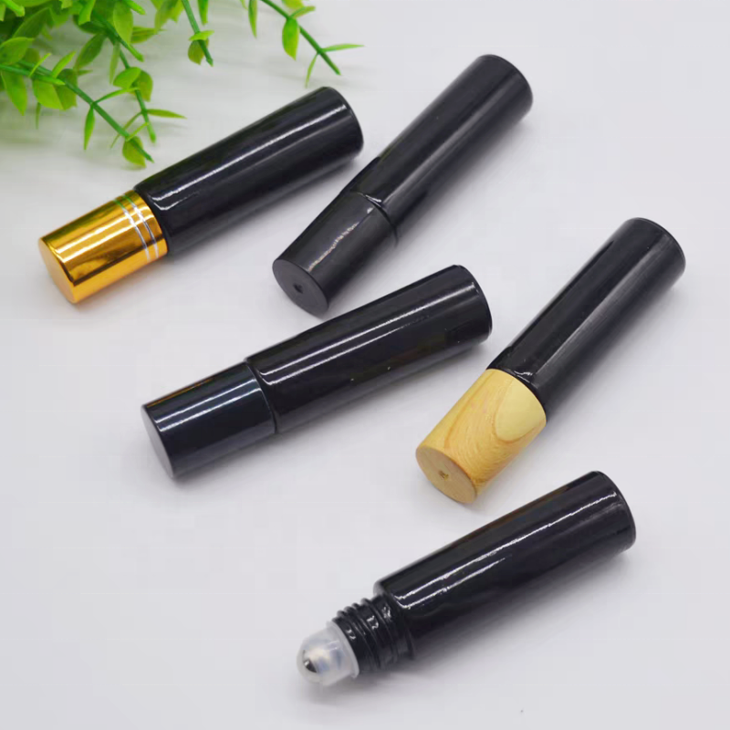 Factory Supply Matte Black Glass 3ml 4ml 6ml 10ml 15ml Roll on Bottles for Cosmetic Use