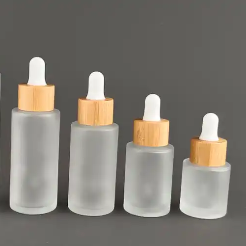 5ml 15ml 20ml 30ml 50ml 100ml Essential Oil Serum Flat Shoulder Frosted clear Glass Dropper Bottle With Pipette