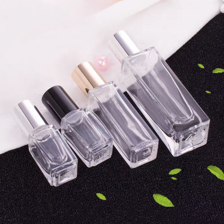 5ml 10ml 15ml 30ml Custom Empty Square Roller Ball Clear Small Perfume Essential Oil Glass Roll on Bottle