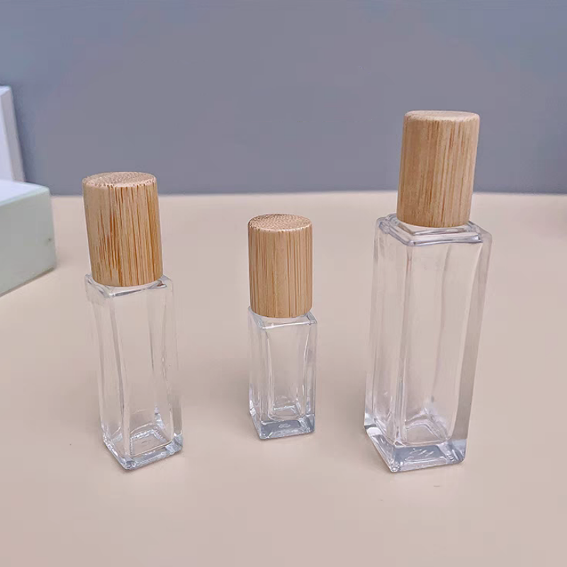 Custom 10ml 15ml Essential Oil Roller Glass Bottle Deodorant Clear Square Glass Roll on Bottles