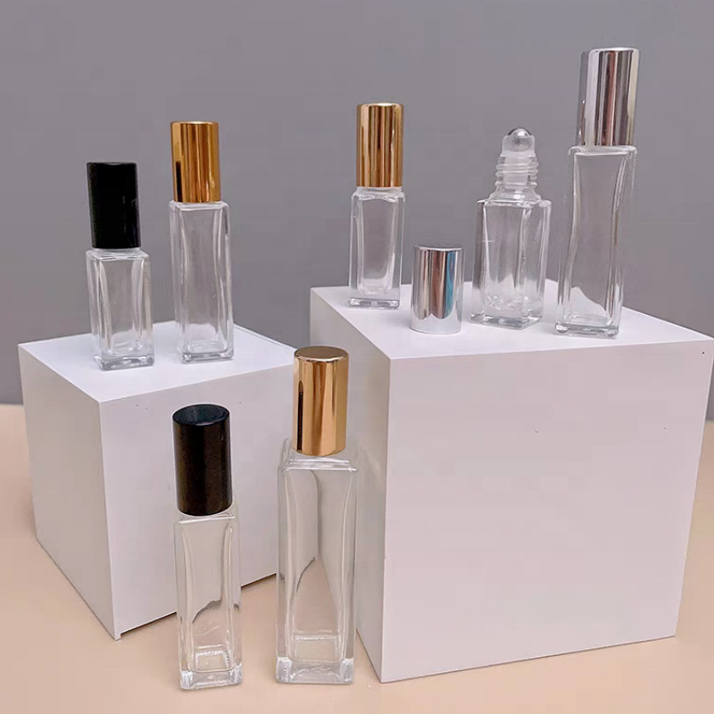 Luxury Custom 3ml 5ml 6ml 8ml 10ml 50ml Rectangle Roller Ball Packaging Eye Cream Perfume Oil Container Glass Roll on Bottle