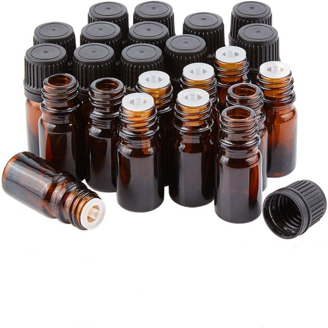 1oz 5ml 10ml 15ml 20ml 30ml 50ml Green Amber Glass Essential Oil Euro Dropper Bottle With Theft Proofing Cap and Insert Dropper
