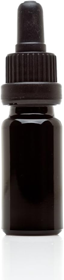 Infinity Jars 10 Ml (.34 Fl Oz) Black Ultraviolet Glass Bottle W/Glass Eye Dropper