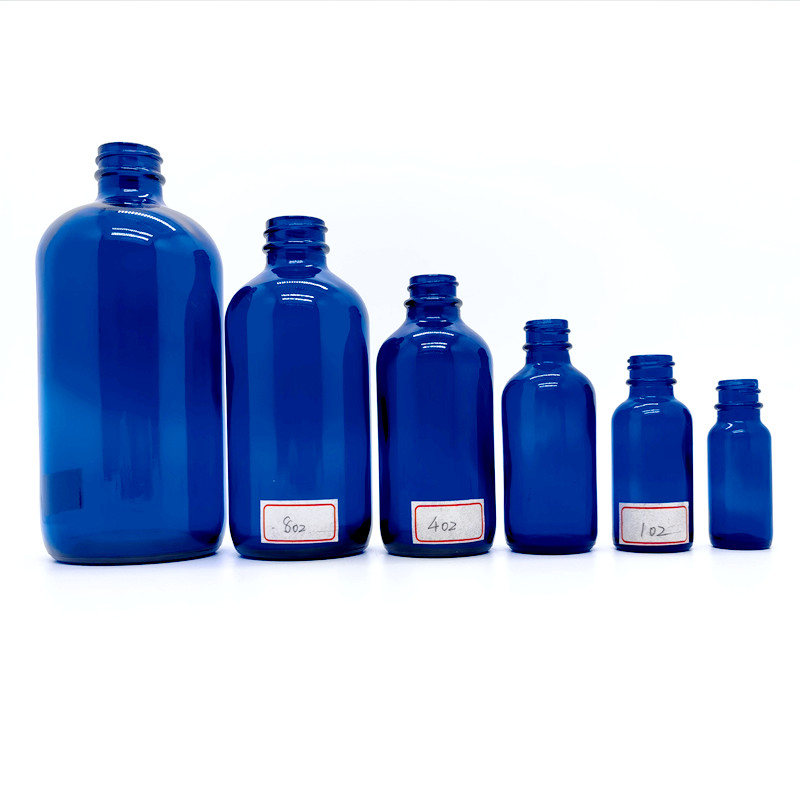 1/2 oz 15ml Cobalt Blue Glass Eye Dropper Bottles W/ Black Child Resistant Dropper Rose Gold Cap 15 ml