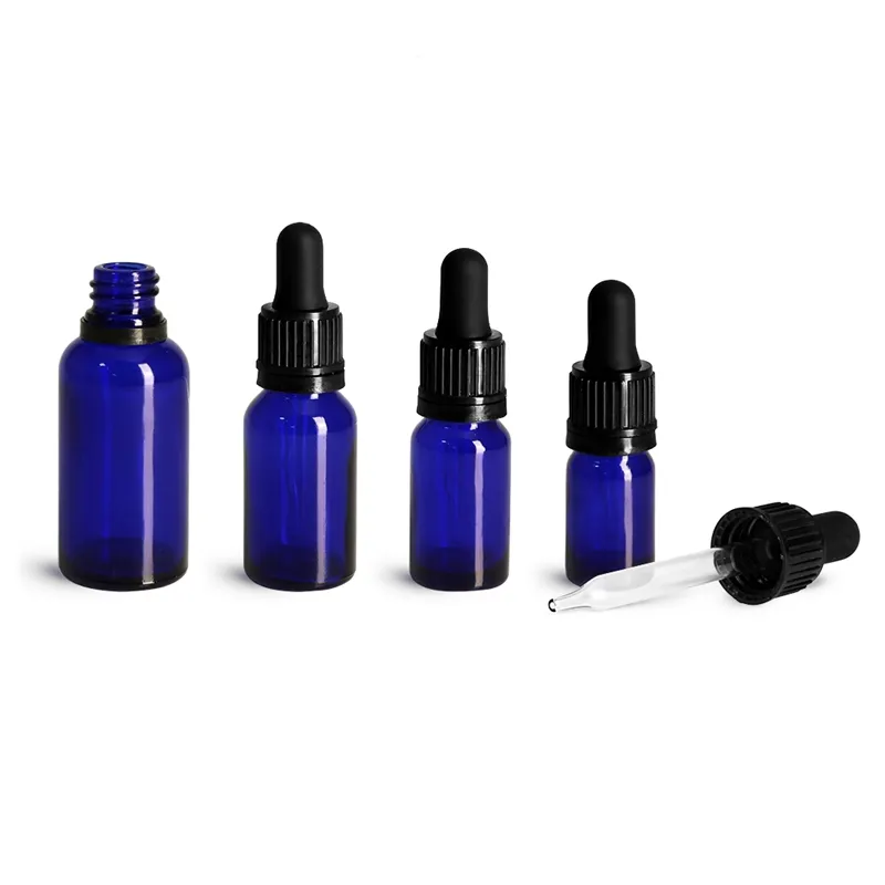 50ml 100ml  Cheap Essential Oil Dropper Bottles Plastic Black Dropper Glass Bottles