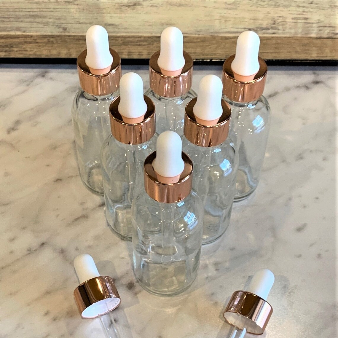 clear Empty boston 5ml 10ml 15ml 20ml 30ml 50ml 100ml Glass Bottle With Gold White Dropper for Hair Oil