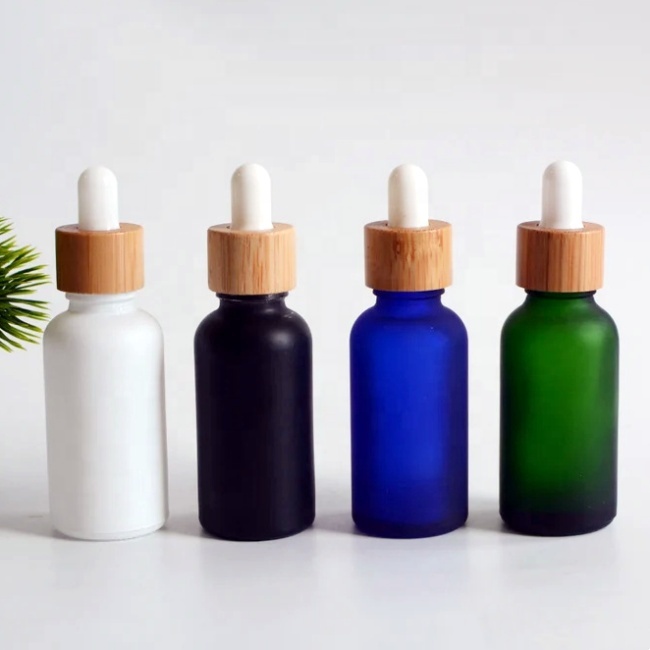 Blue Matte Essential Oil Glass Dropper Bottles 5ml 30ml 100ml Empty Serum Bottle Green Transparent Amber Dropper Bottle