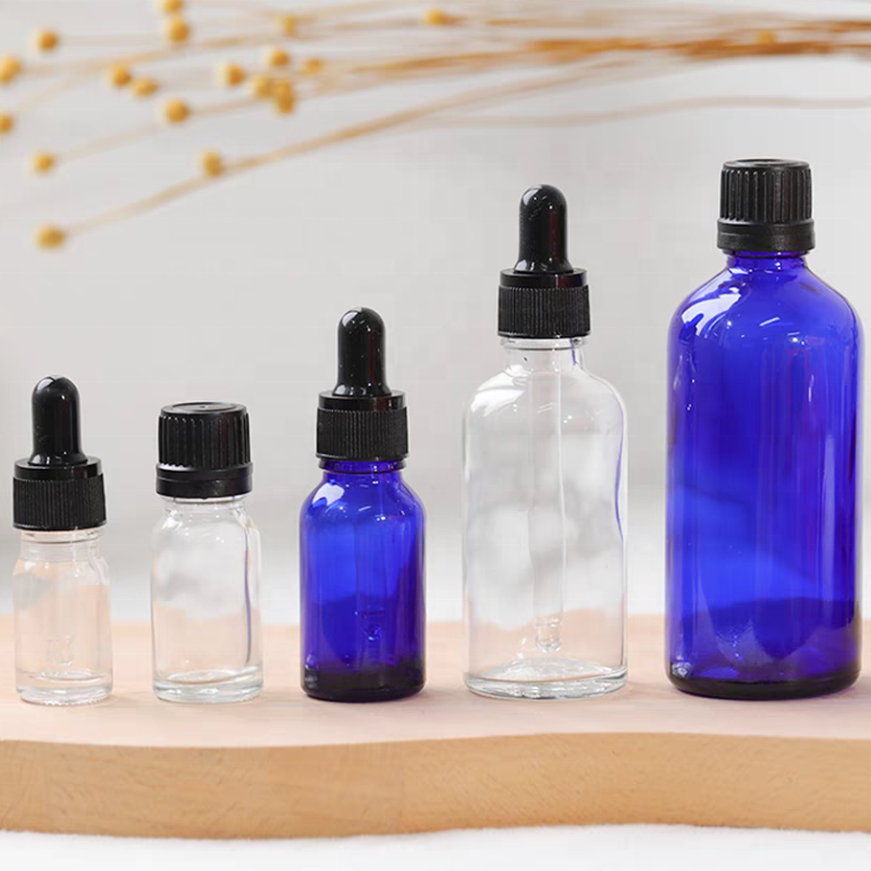 5ml 10ml 15ml 20ml 30ml 50ml 100ml Blue Glass Bottle Dropper Bottle Empty Glass Essential Oil Bottle With Glass Pipette Dropper