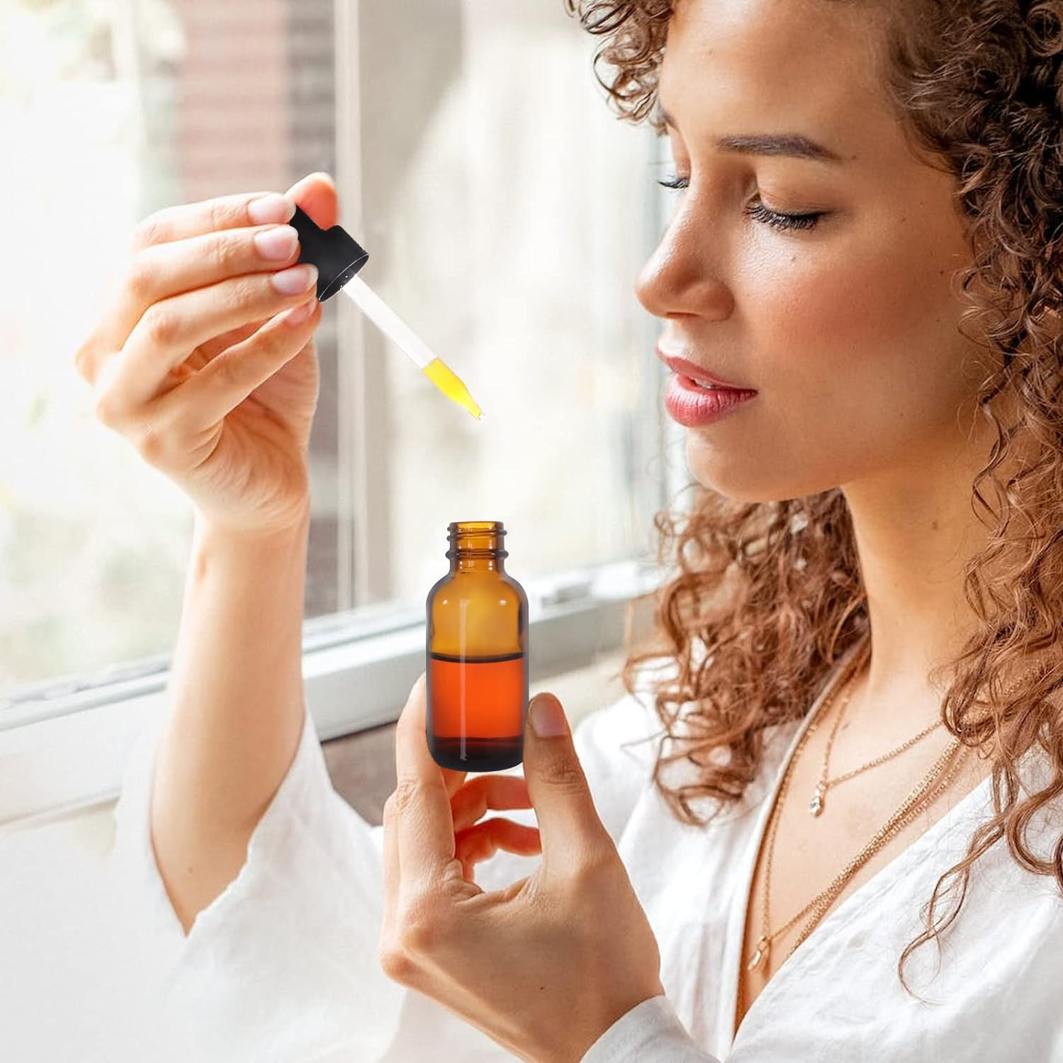 1oz 2oz 4oz 15ml 30ml 60ml 120ml 1 2 4 Oz Amber Cosmetics Empty Essential Oil Face Serum Glass Dropper Bottles With Dropper