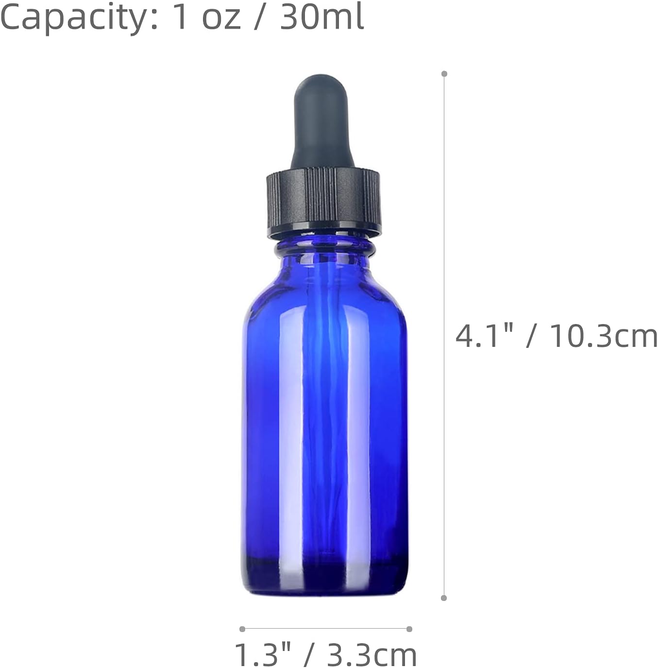 15ml 30ml 1oz 2oz 4oz 8oz Round Blue Boston Glass Dropper Bottle With Gold Cap for Personal Care Use
