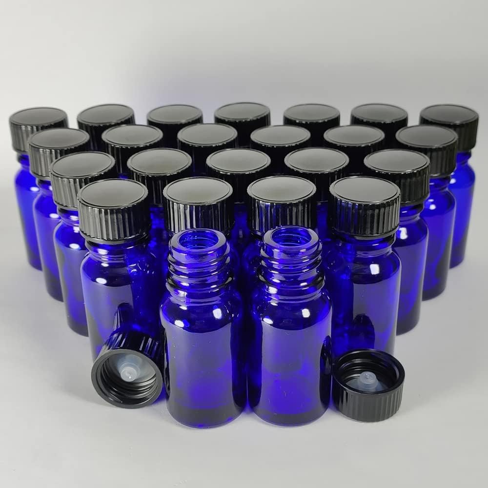 10ml (1/3 Oz) Glass Bottle Essential Oil Bottle With Lid. for Perfume, Aromatherapy, Lab Refillable Sample Vials