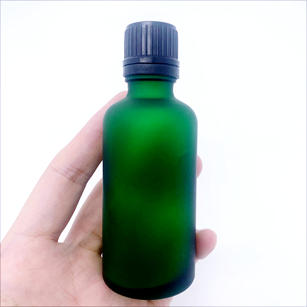 30ml Frosted Green Glass Dropper Bottle Bamboo Lid Top Empty Cosmetic Cuticle Hair Essential Oil 100ml Serums Screen Printing