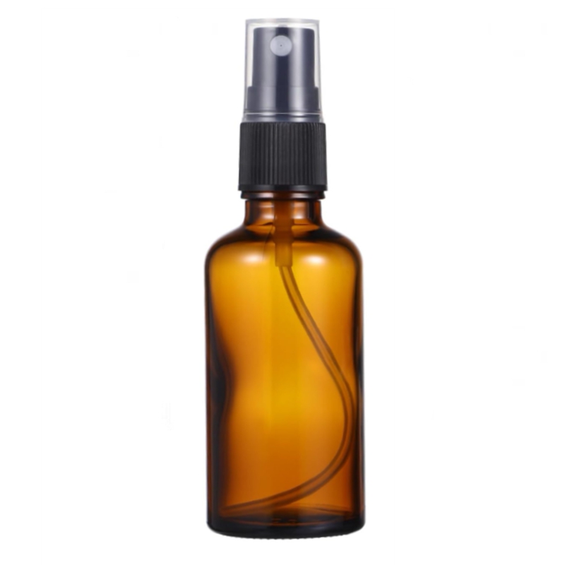 HOT Amber Glass Pump Bottles Flat Shoulder Refillable Spray Bottle for Serum Essential Oil Perfume Lotion 20ml 30ml 50ml 100ml