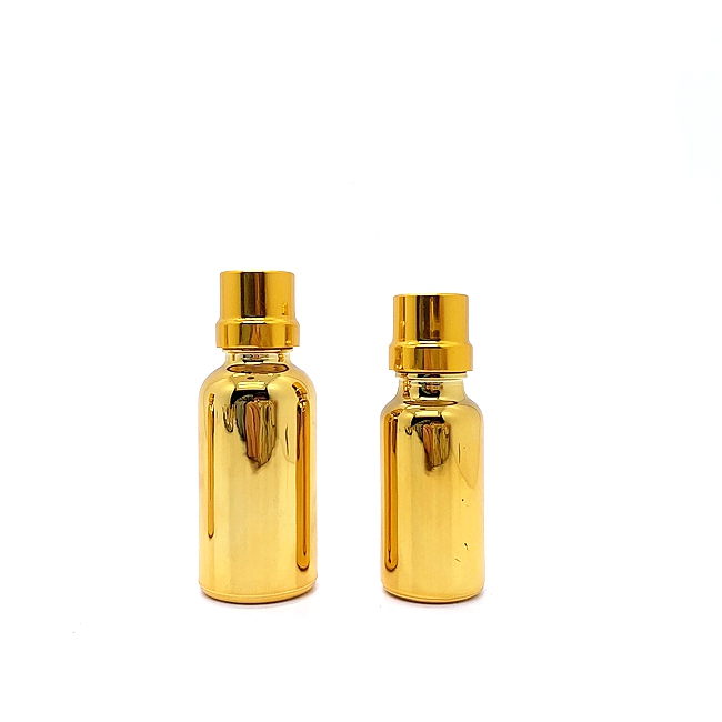 Luxury 10ml 30ml 50ml Glass Dropper Bottle With Electroplating Screen Printing for Eye Drop Skin Care Cream Essential Oil Bottle