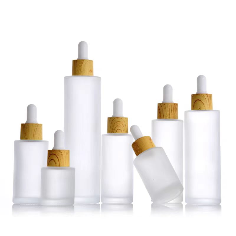 Glass Dropper Bottle 30ml 50ml 100ml Clear Frosted Essential Oil Bottle With Glass Eye Dropper for Essential Oil,Tincture