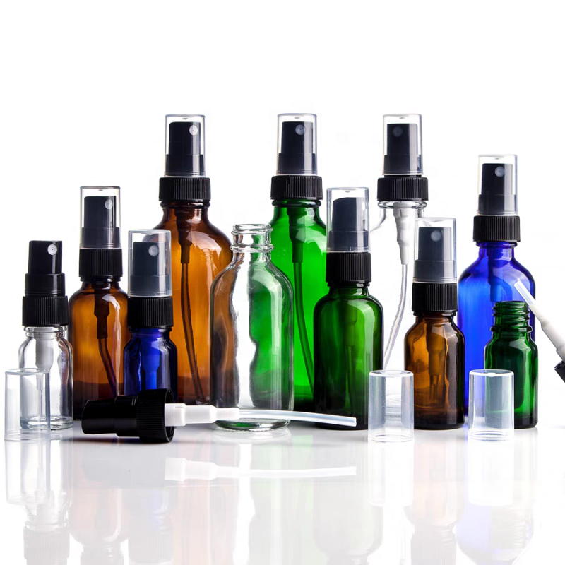 30ml 60ml 120ml Clear Blue Amber Green Round Glass Dropper Bottle 1oz 2oz 4oz 8oz 16oz Boston Essential Oil Bottles
