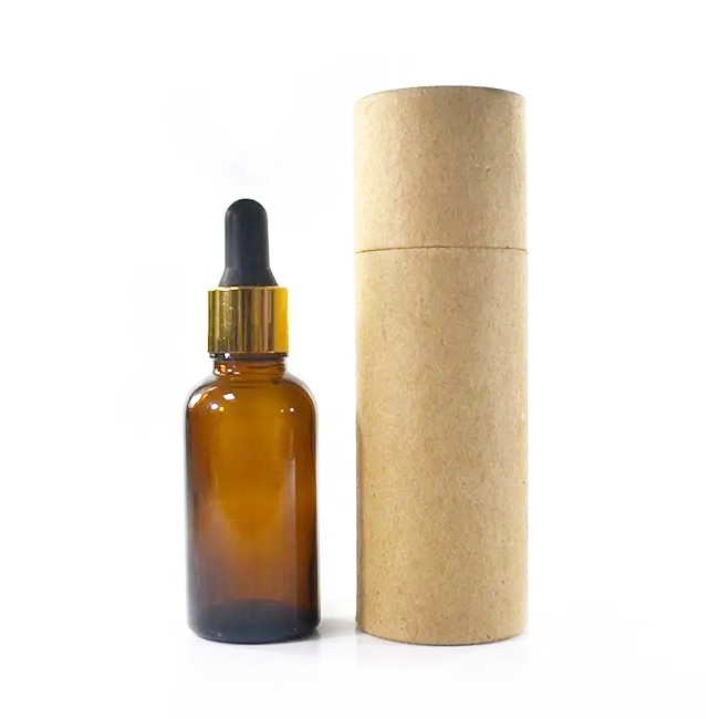 Wholesale 100ml Clear Amber Glass Dropper Bottle With Paper Tube Custom Logo for Mascara and Cosmetic Serum Essential Oil Use
