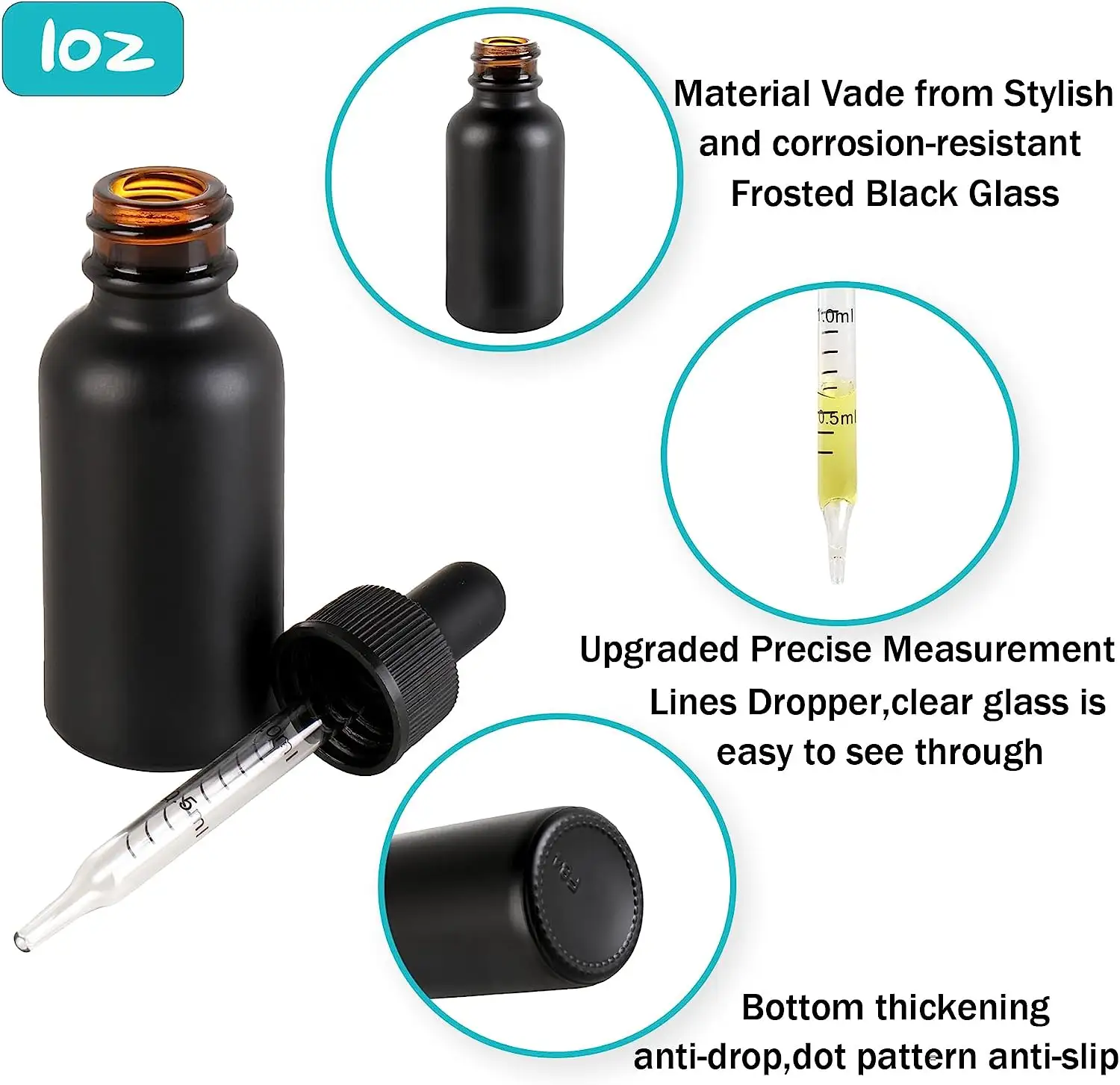 Luxury Skincare Packaging 5ml 10ml 15ml 20ml 30ml 50ml 100ml Amber Black Essential Oil Glass Dropper Bottle With Box