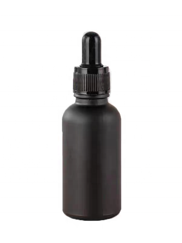 Cosmetic Packaging Containers 5ml 10ml 15ml 20ml 30ml 50ml 100ml Matte Black Glass Serum Dropper for Essential Oil