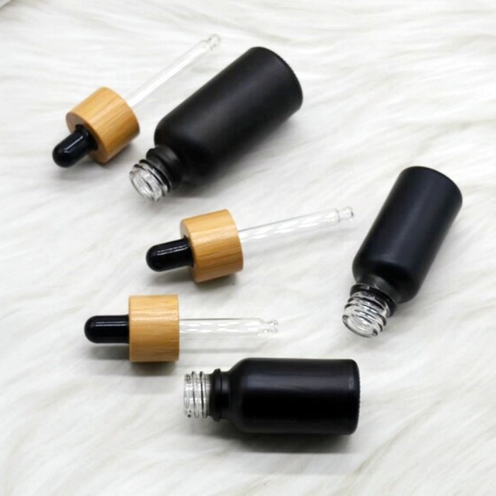 Supplier Bouteille Huile Barbe 10ml Black Dropper Essential Oil Glass Bottle
