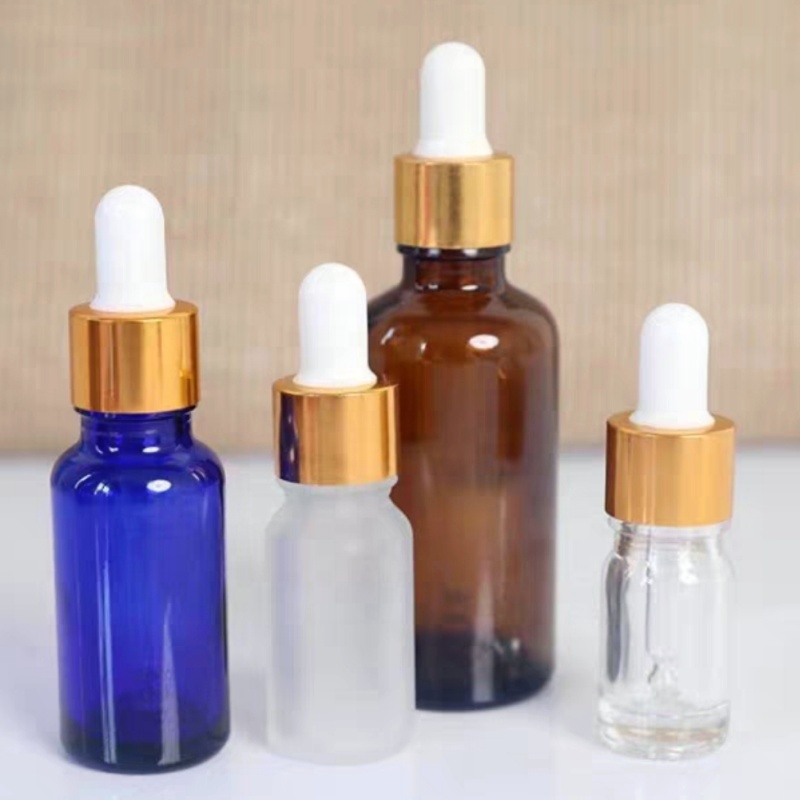 Frosted Amber Essential Oil Bottle 5ml 10ml 15ml 30ml 50ml 100ml Frosted Brown Glass Bottle Plastic Dropper for Body Oil