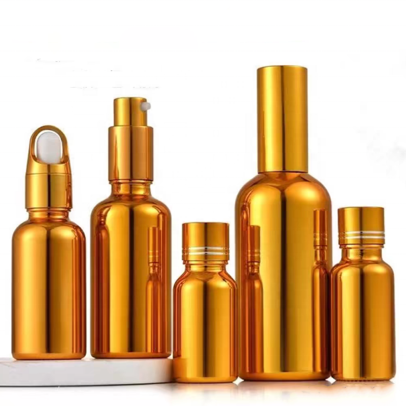 New Fancy 5ml 10ml 15ml 20ml 30ml 50ml 100ml Electroplate Glass Dropper Bottle With Flower Basket Cove