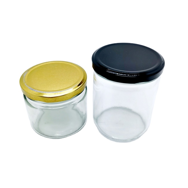 350ML 12OZ Clear Wide Mouth Sauce Canning Jam Candle Honey Spice Glass Salsa Jar Frascos De Vidrio Glass Jars Wholesale