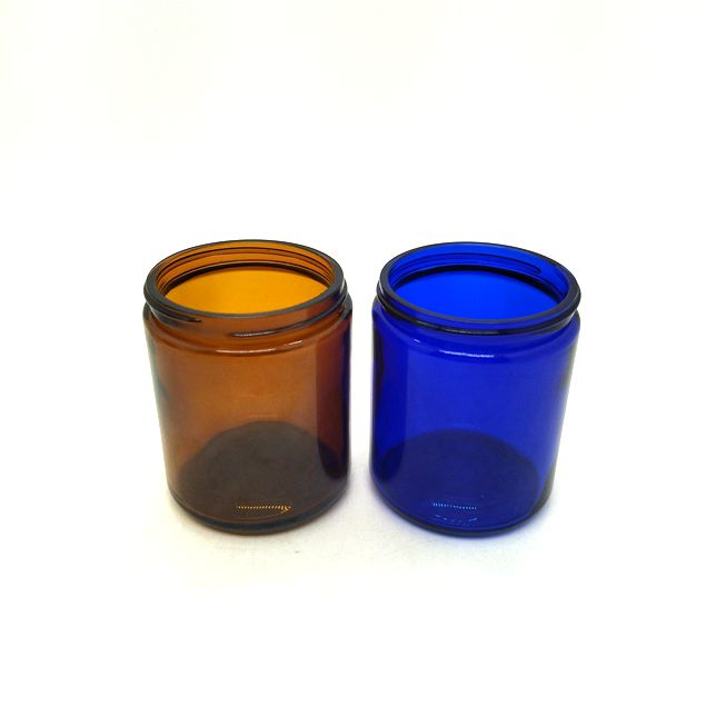 1oz 2oz 4oz 8oz Clear Amber Empty Face Cream Container Glass Cosmetic Jar With Black White Lid glass jar